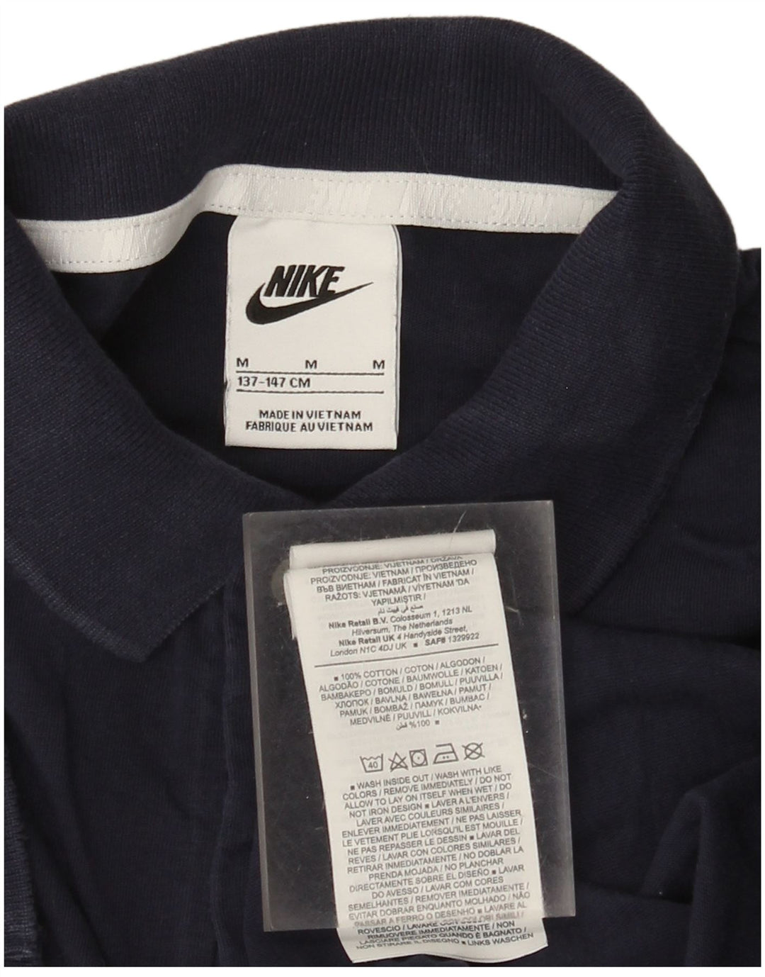 Рубашка-поло Nike для мальчиков, 10–11 лет, средний темно-синий, хлопок