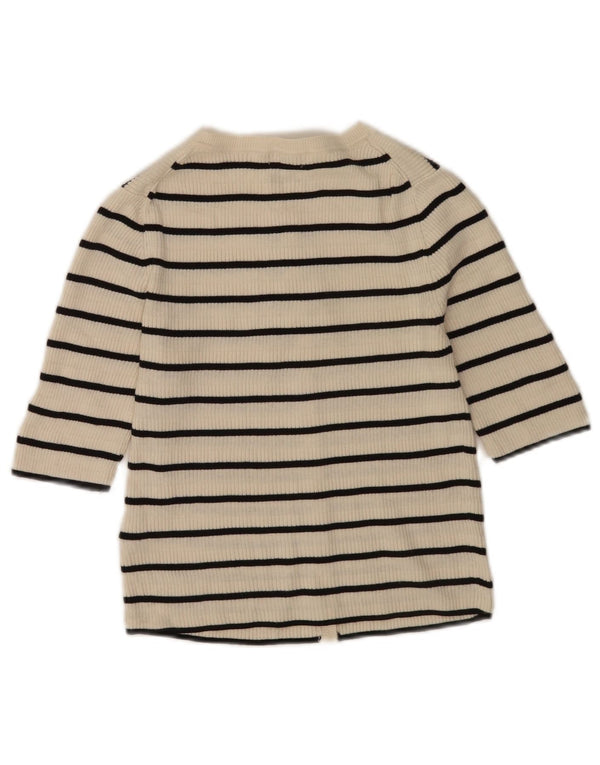 Женский укороченный кардиган Massimo Dutti UK 10, маленький в белую полоску