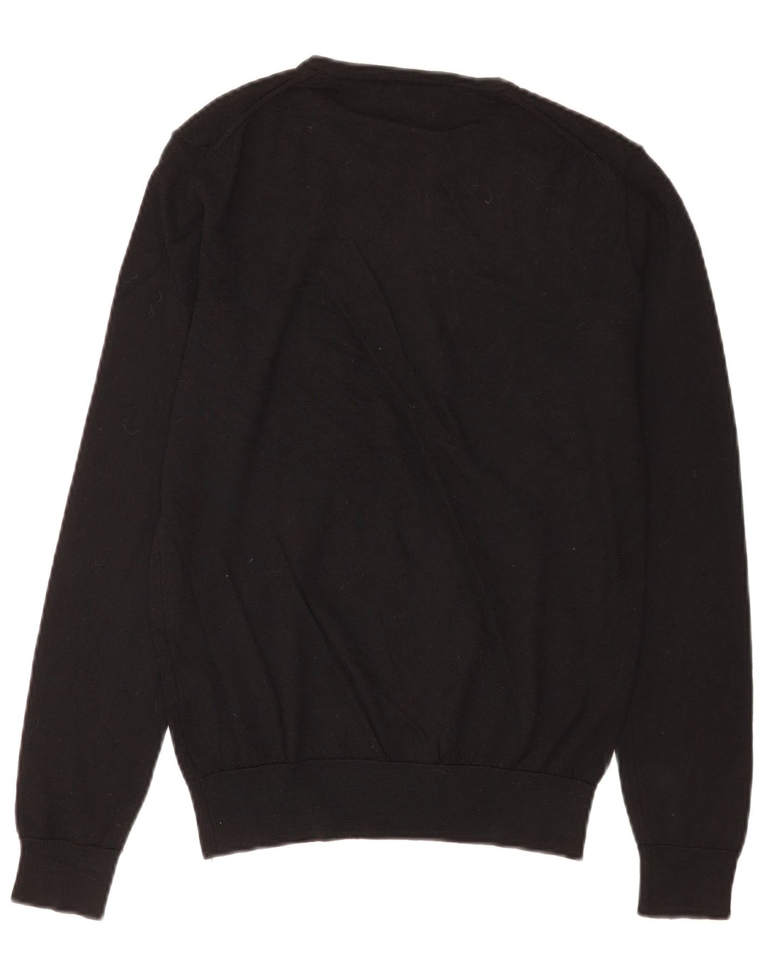 Мужской джемпер с круглым вырезом Zara, средний черный шерстяной свитер