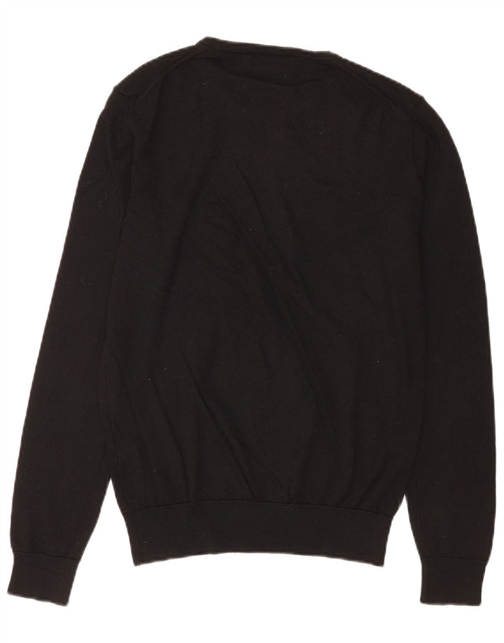 Мужской джемпер с круглым вырезом Zara, средний черный шерстяной свитер