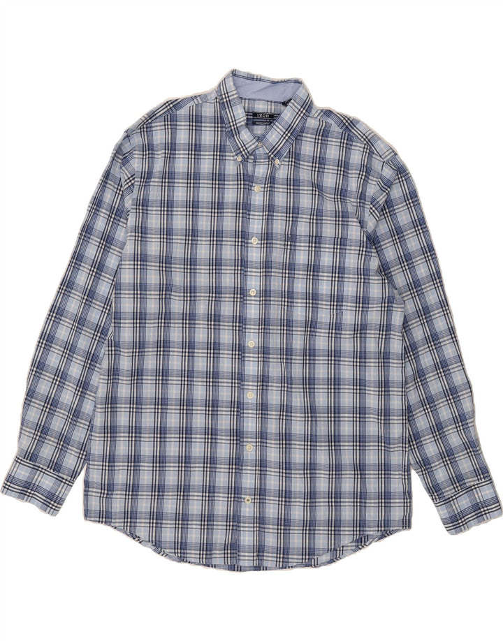 IZOD Mens Shirt XL Blue Check Cotton Vintage Izod and Second-Hand Izod from Messina Hembry 