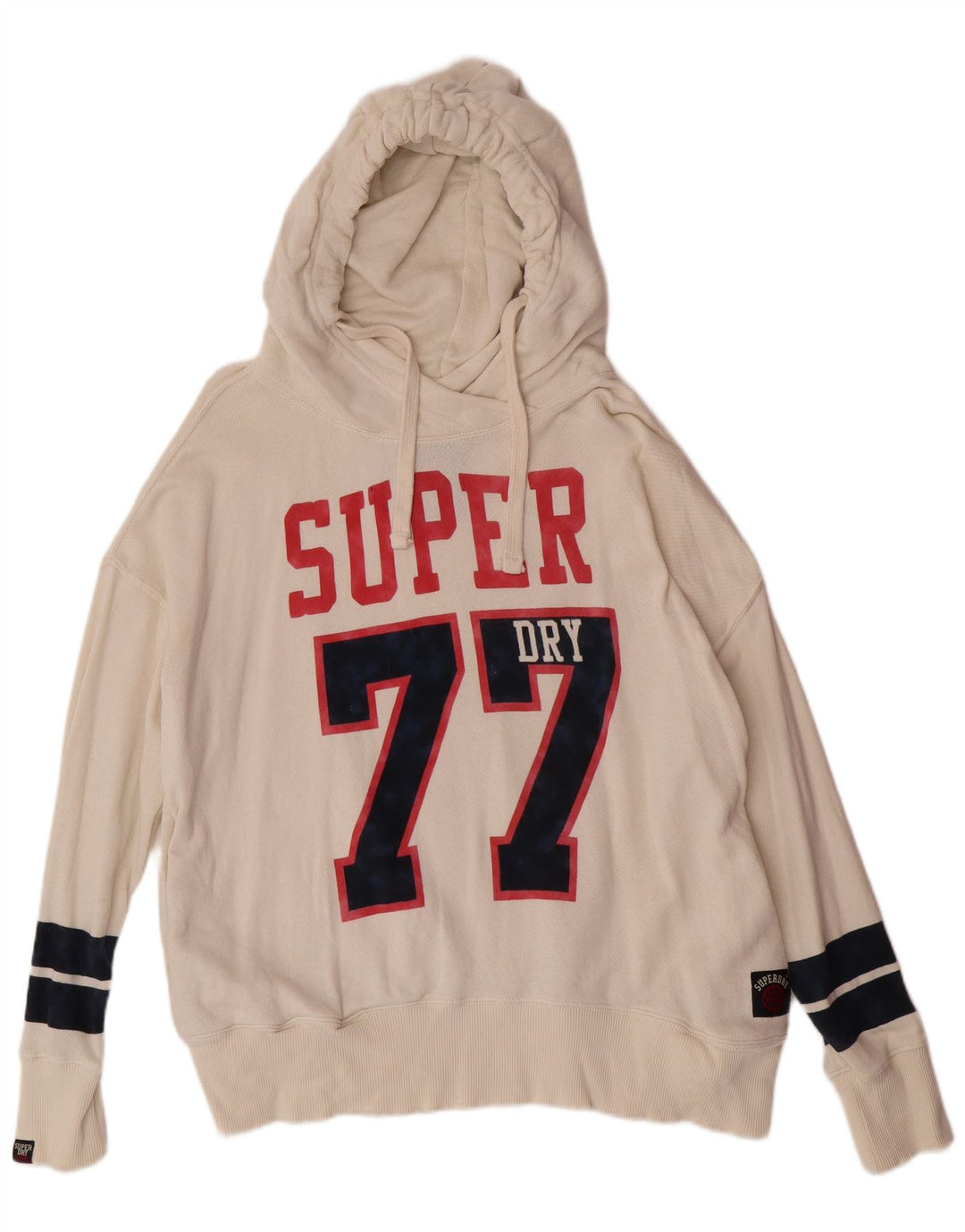 Женский джемпер с капюшоном Superdry UK 18 XL из белого хлопка College