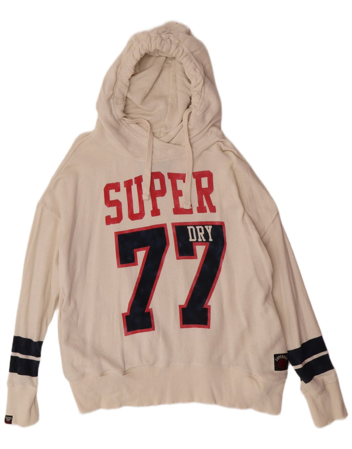 Женский джемпер с капюшоном Superdry UK 18 XL из белого хлопка College