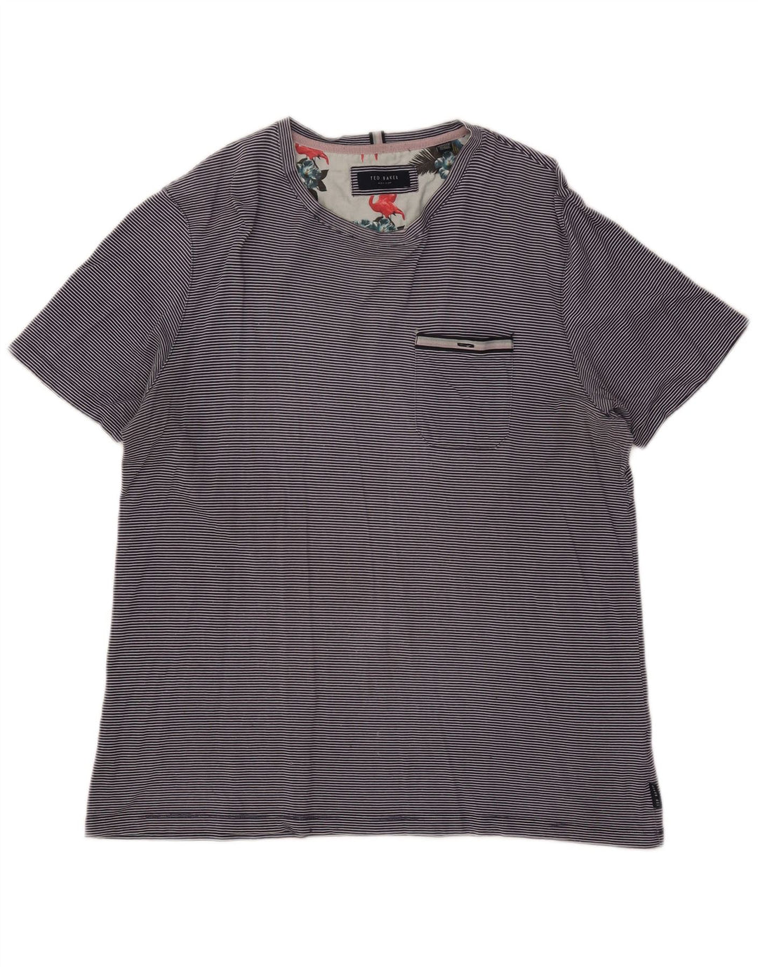 Женская футболка TED BAKER, размер 4, большая темно-синяя хлопковая полоска