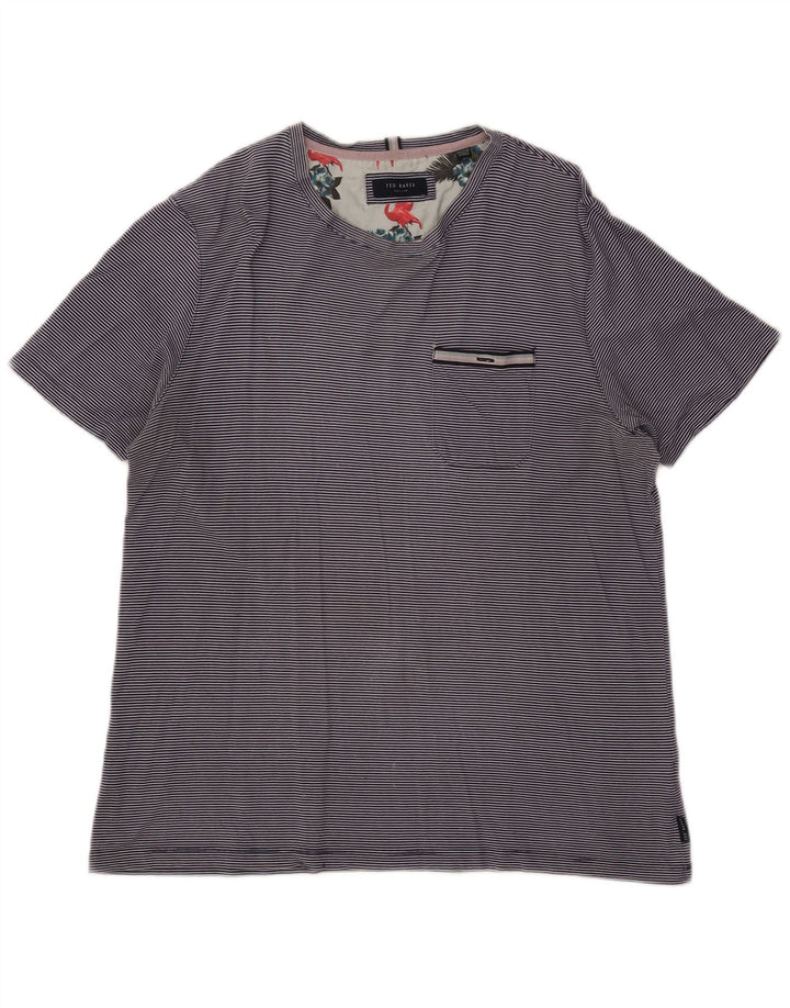 Женская футболка TED BAKER, размер 4, большая темно-синяя хлопковая полоска