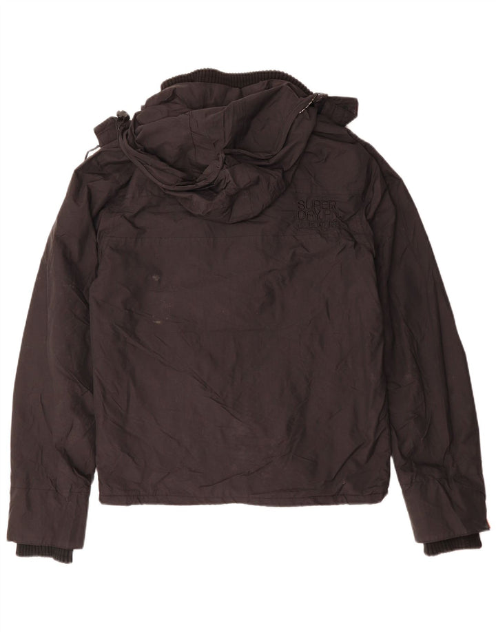 SUPERDRY Мужская ветровка с капюшоном UK 38 Средний черный полиэстер