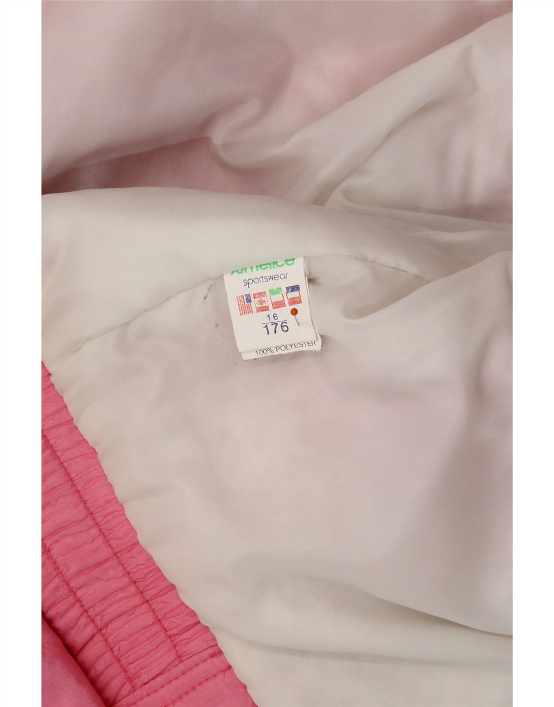 Куртка-бомбер San Felice для девочек 15–16 лет, розовый полиамид с цветными блоками