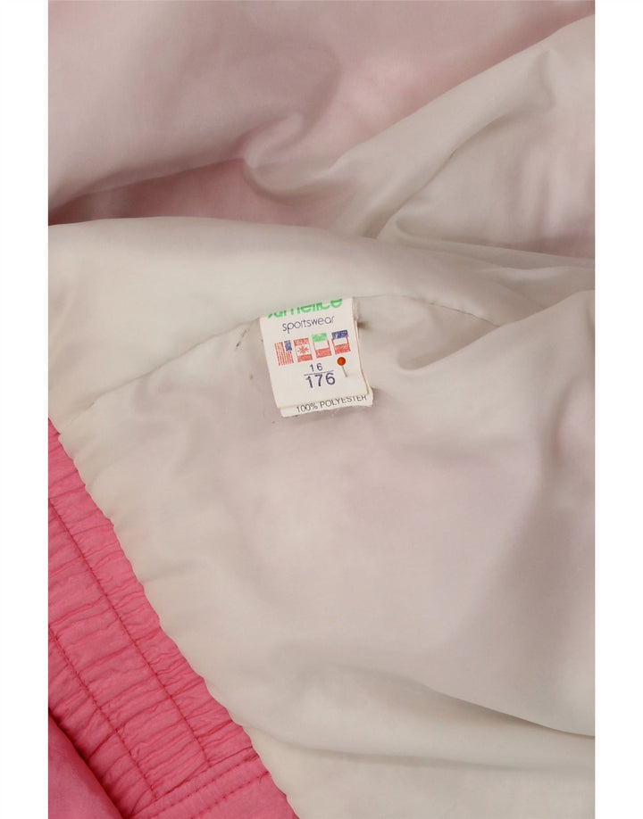 Куртка-бомбер San Felice для девочек 15–16 лет, розовый полиамид с цветными блоками