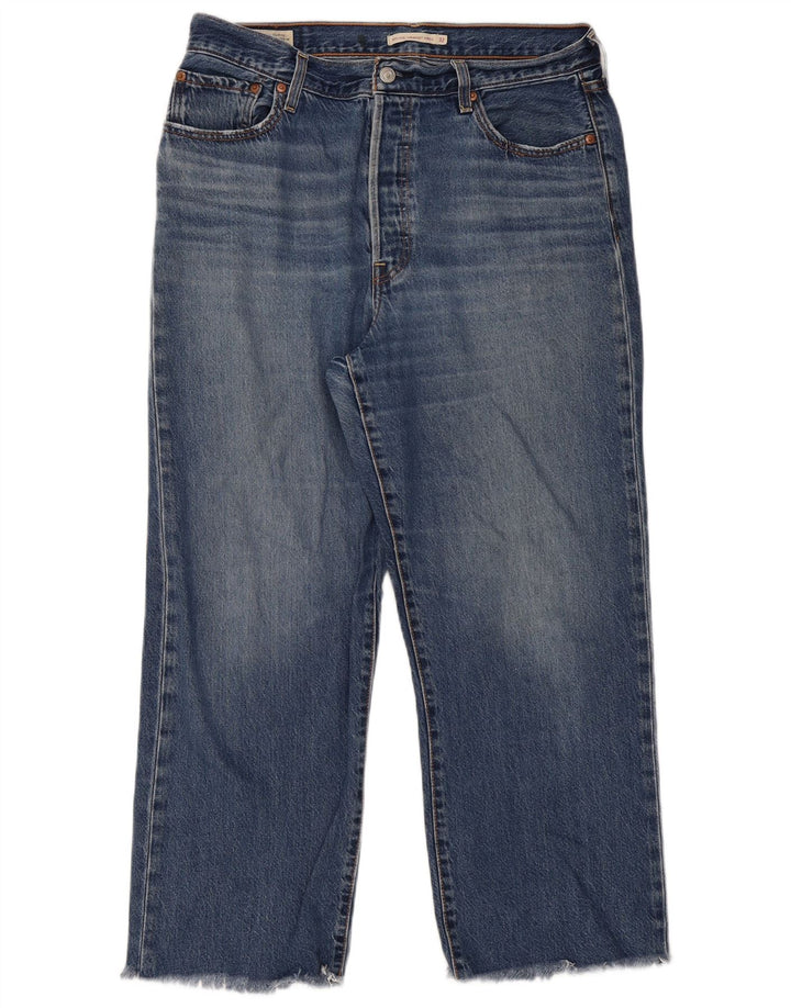 Женские прямые джинсы Levi's Ribcage W32 L29, синий хлопок