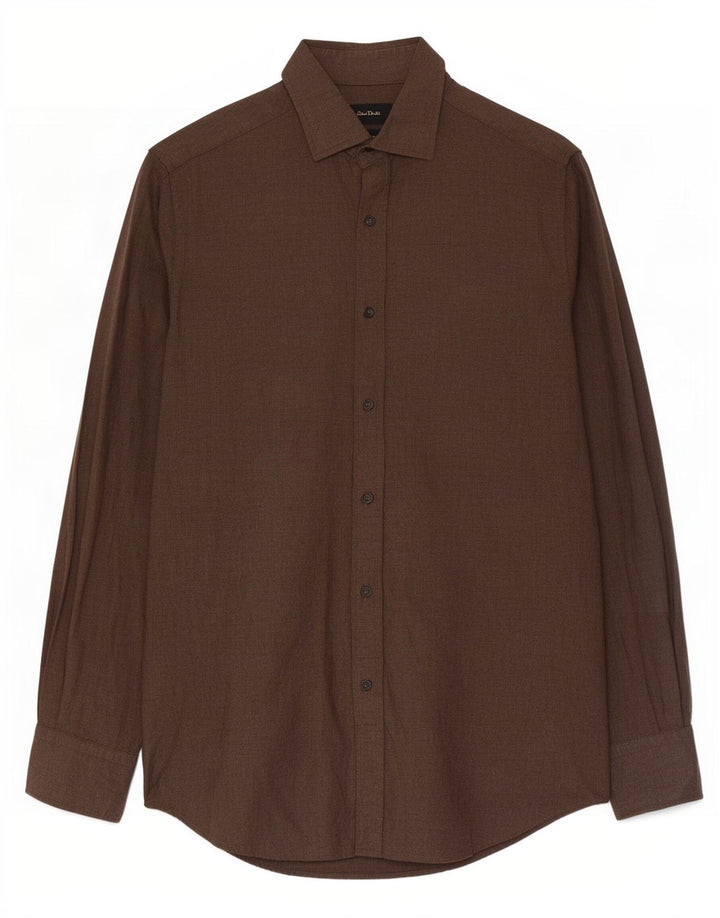 Мужская рубашка Massimo Dutti, маленький коричневый хлопок
