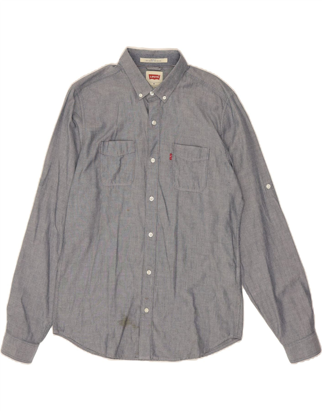 LEVI'S Mens Modern Fit Shirt Medium Grey Cotton Vintage Levi's and Second-Hand Levi's from Messina Hembry 
