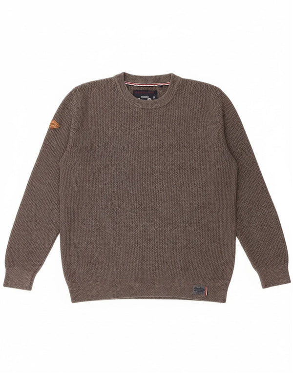 Мужской свитер Superdry с круглым вырезом 2XL, серый хлопок