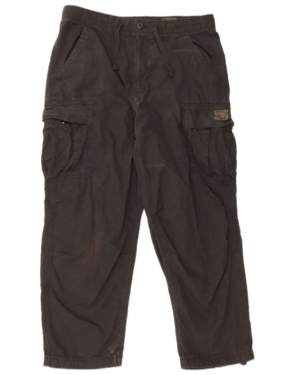 Мужские прямые брюки-карго Superdry W34 L27, черные, хлопковые