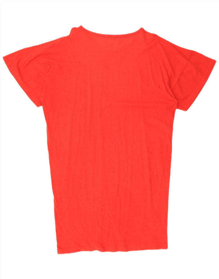 Винтажное женское платье-футболка оверсайз с рисунком IT 42, средний красный хлопок, хлопок