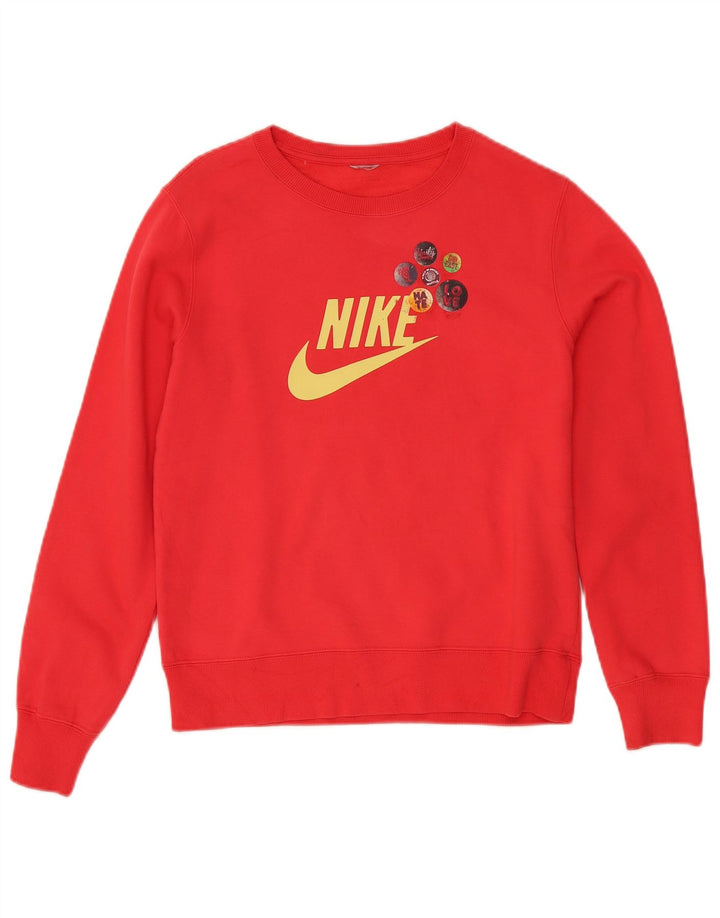 NIKE Womens Graphic Sweatshirt Jumper UK 8 Small Red Cotton