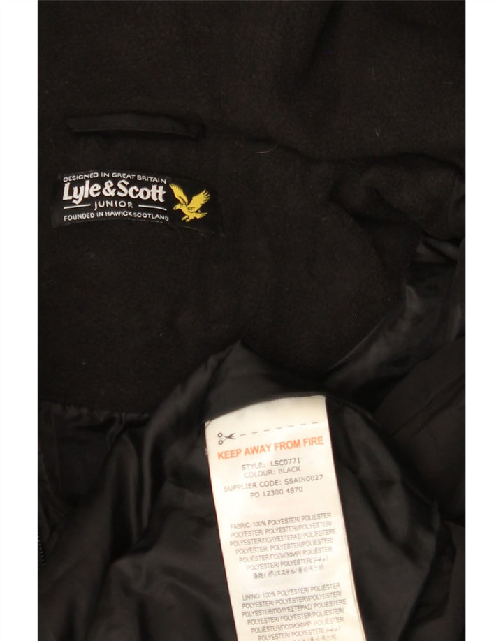 Утепленное пальто с капюшоном LYLE & SCOTT для мальчиков 15–16 лет, черный полиэстер