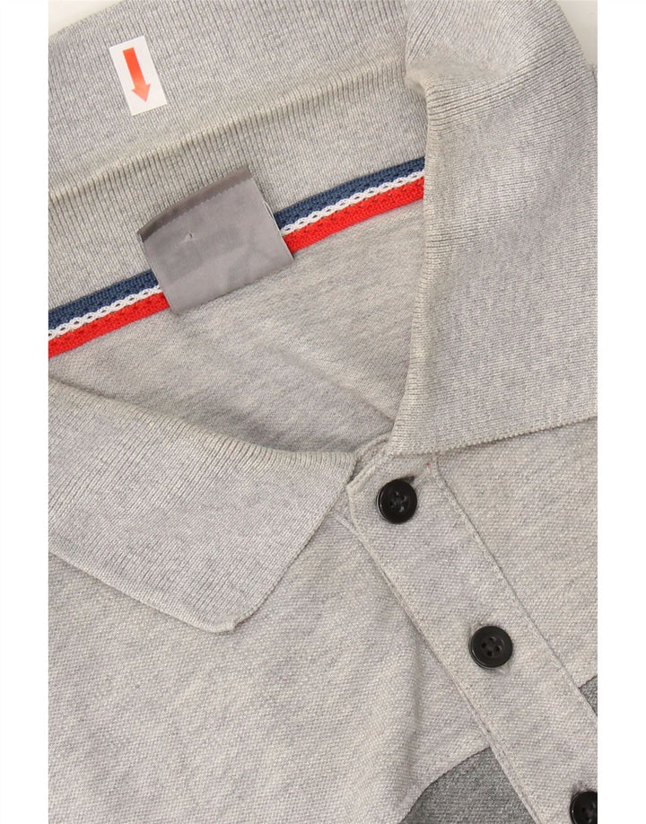 PUMA Mens Polo Shirt XL Grey Colourblock Cotton Vintage Puma and Second-Hand Puma from Messina Hembry 