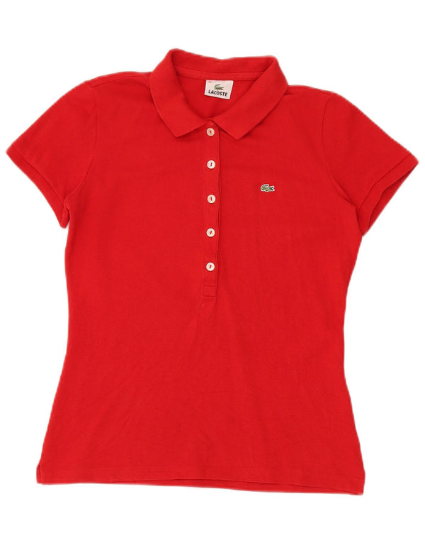 Женская рубашка-поло Lacoste, размер 40, средний красный хлопок, размер 40