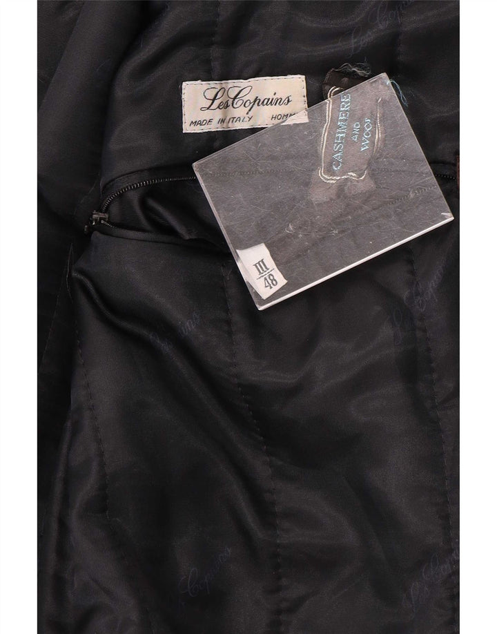 Les Copains Мужское двубортное пальто IT 48 Medium Navy Blue Cashmere