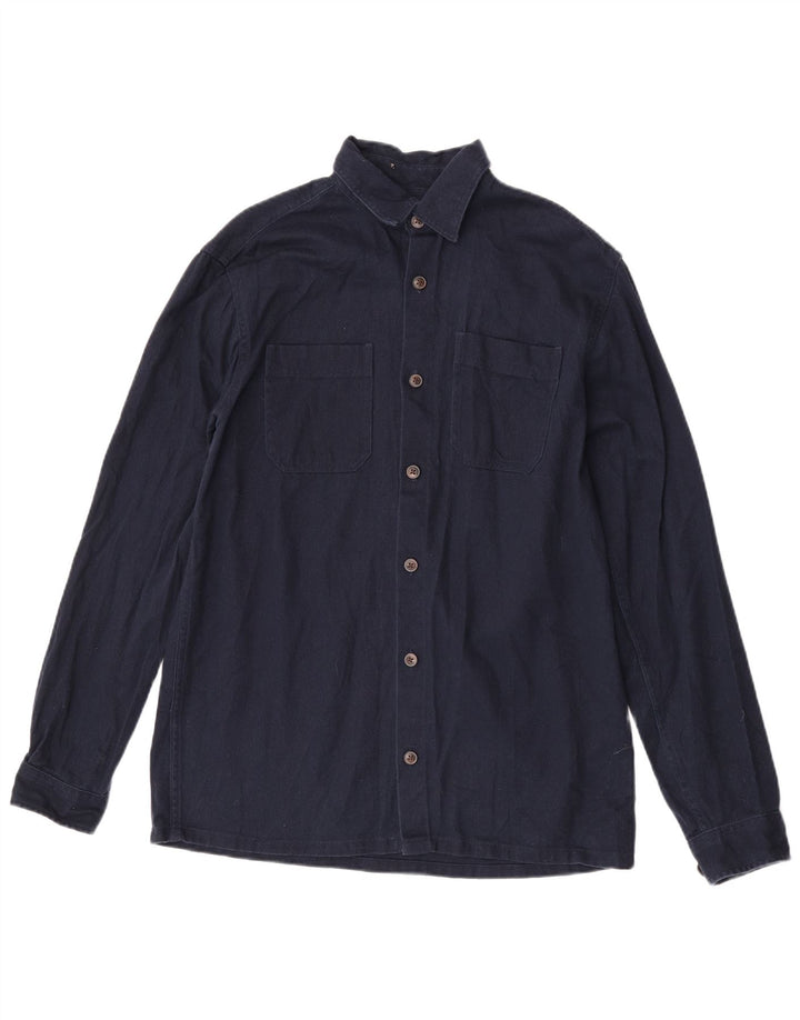 Мужская джинсовая рубашка Jack & Jones, маленькая, темно-синяя, хлопок