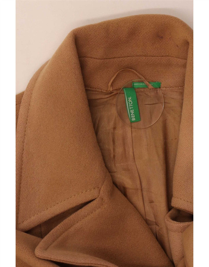 Benetton Женское двубортное пальто IT 44 Medium Beige Wool