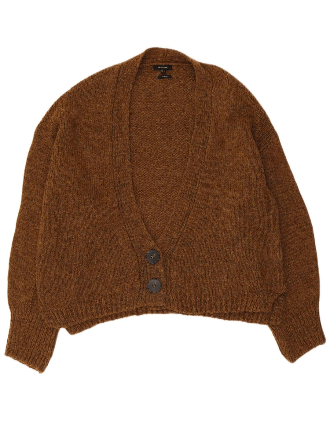 Женский укороченный кардиган оверсайз Massimo Dutti UK 16, большой коричневый цвет