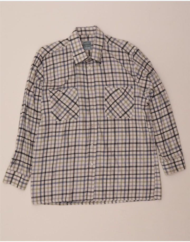 Мужская фланелевая рубашка FREE STYLE, размер 41/42, большая разноцветная клетка, хлопок