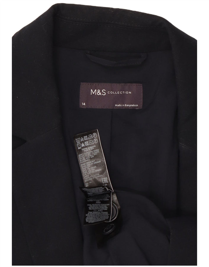 Женский пиджак на 1 пуговице Marks & Spencer UK 14, большой темно-синий