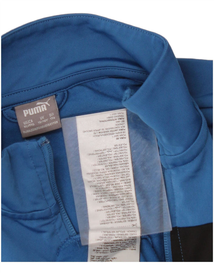 Спортивный костюм PUMA для мальчиков, верхняя куртка 15–16 лет, синий полиэстер с цветными блоками
