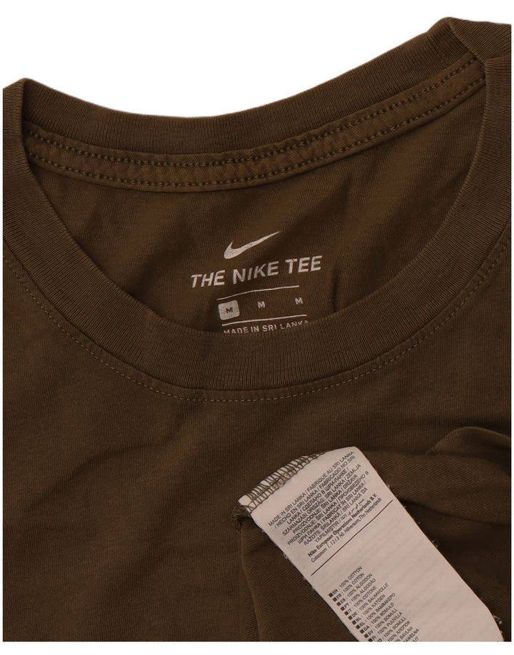 NIKE Mens T-Shirt Top Medium Khaki Cotton