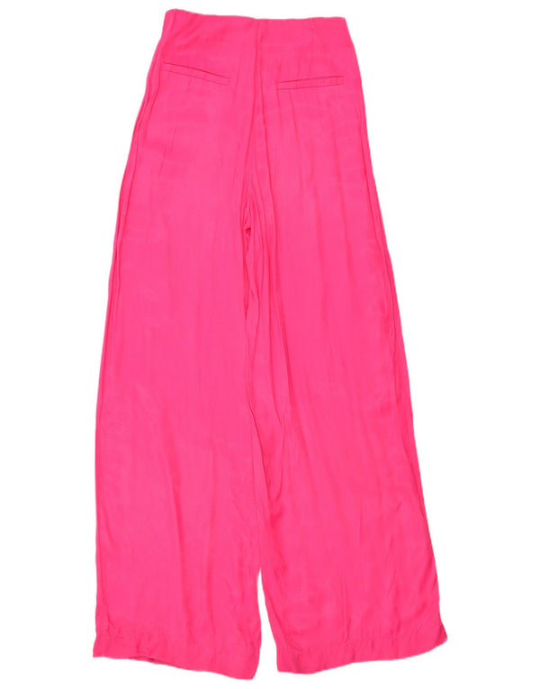 Женские повседневные широкие брюки Zara, маленькие W27 L33, розовые, вискоза