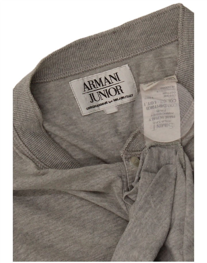 Топ Armani для мальчиков с длинными рукавами 13-14 лет, серый хлопок