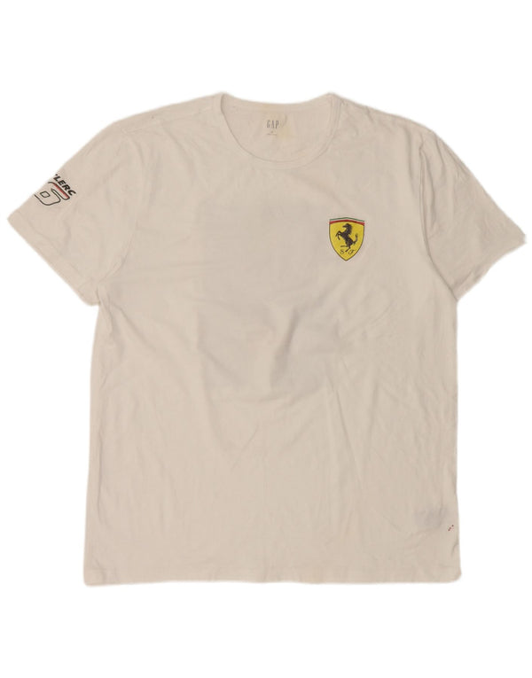 Мужская футболка Gap Ferrari с рисунком Top XL, белый хлопок