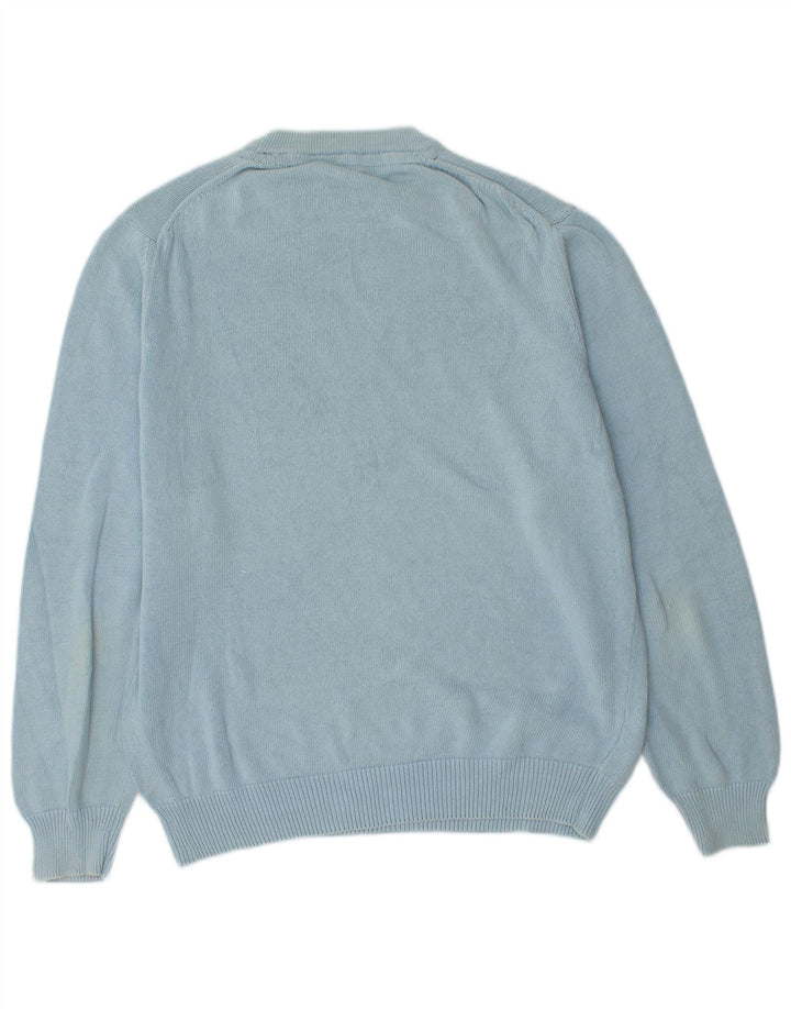 Мужской джемпер с круглым вырезом Marina Yachting, хлопковый свитер среднего синего цвета