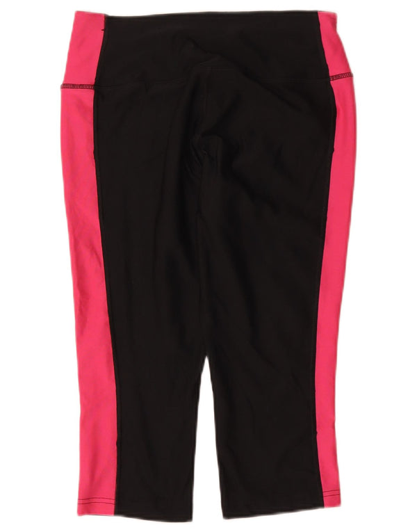 Женские леггинсы-капри Nike Dri Fit UK 8, маленькие черные спортивные с цветными блоками