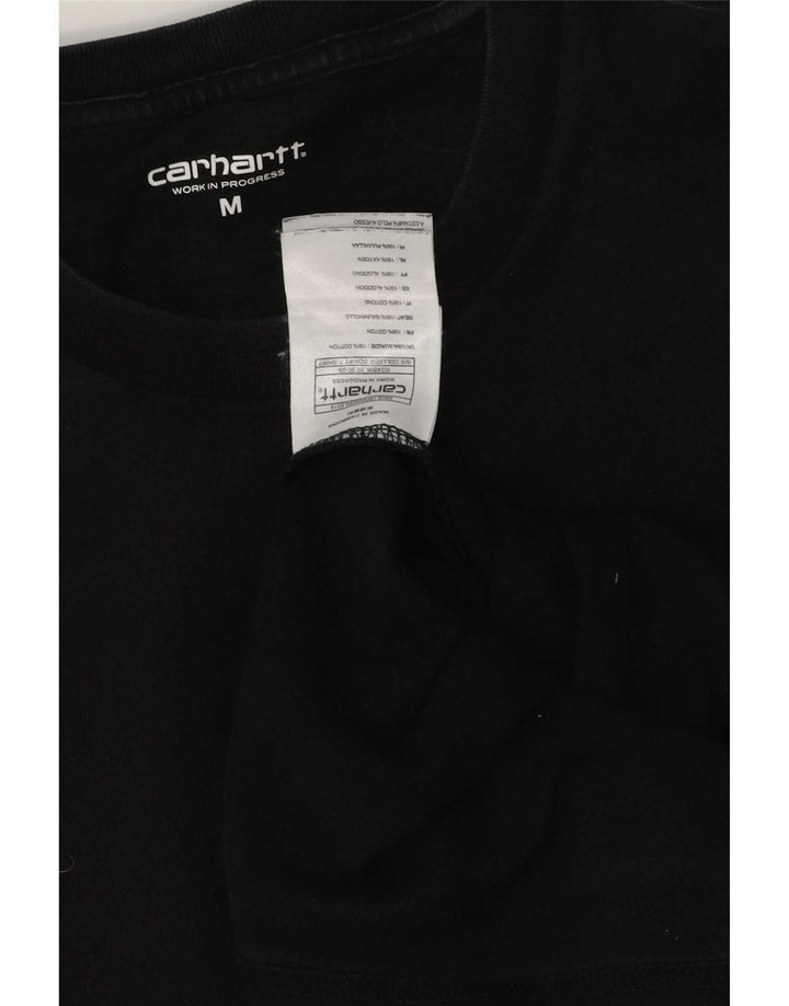 Мужская футболка с рисунком Carhartt из хлопка среднего размера, черная