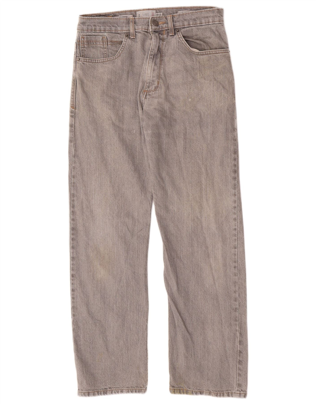 Женские прямые джинсы Marks & Spencer W30 L29 серые, хлопковые