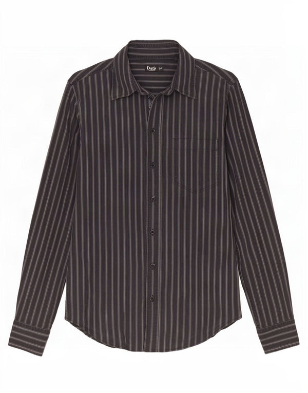Мужская рубашка стандартного кроя Dolce & Gabbana IT 48 Medium Navy Blue в полоску