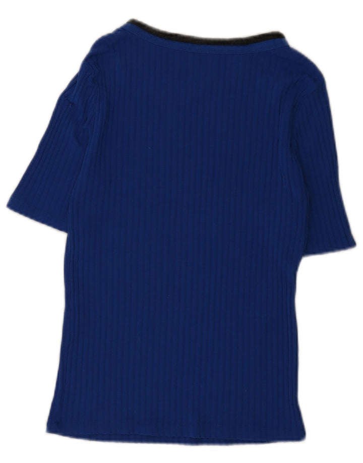 Женская футболка Zara Top UK 12, средний синий