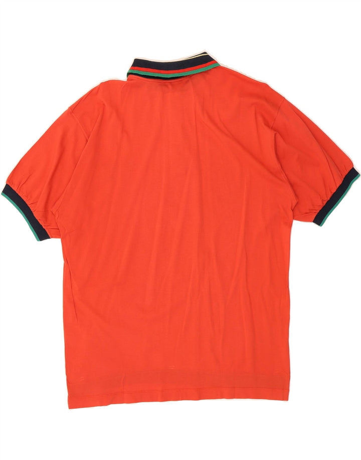 VINTAGE Mens Polo Shirt Large Orange Vintage Vintage and Second-Hand Vintage from Messina Hembry 