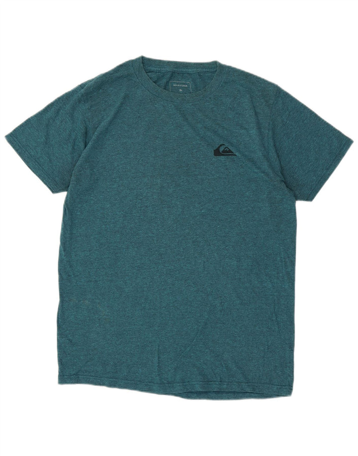 Мужская футболка обычного кроя Quiksilver, хлопковый топ среднего синего цвета