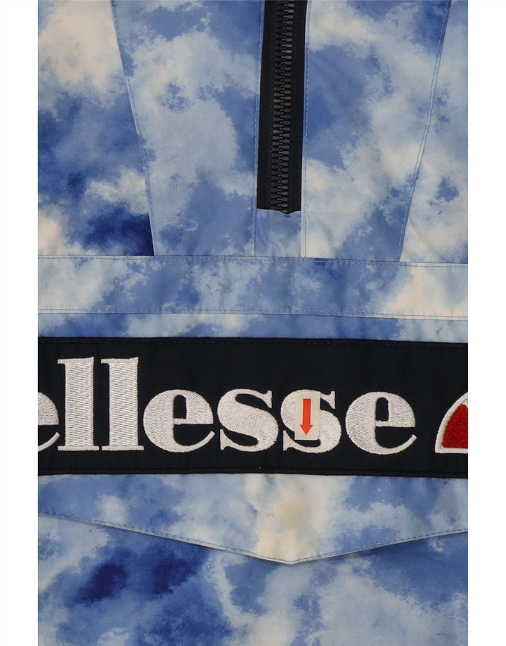 Мужской пуловер-дождевик Ellesse с капюшоном UK 36, маленький синий полиэстер тай-дай