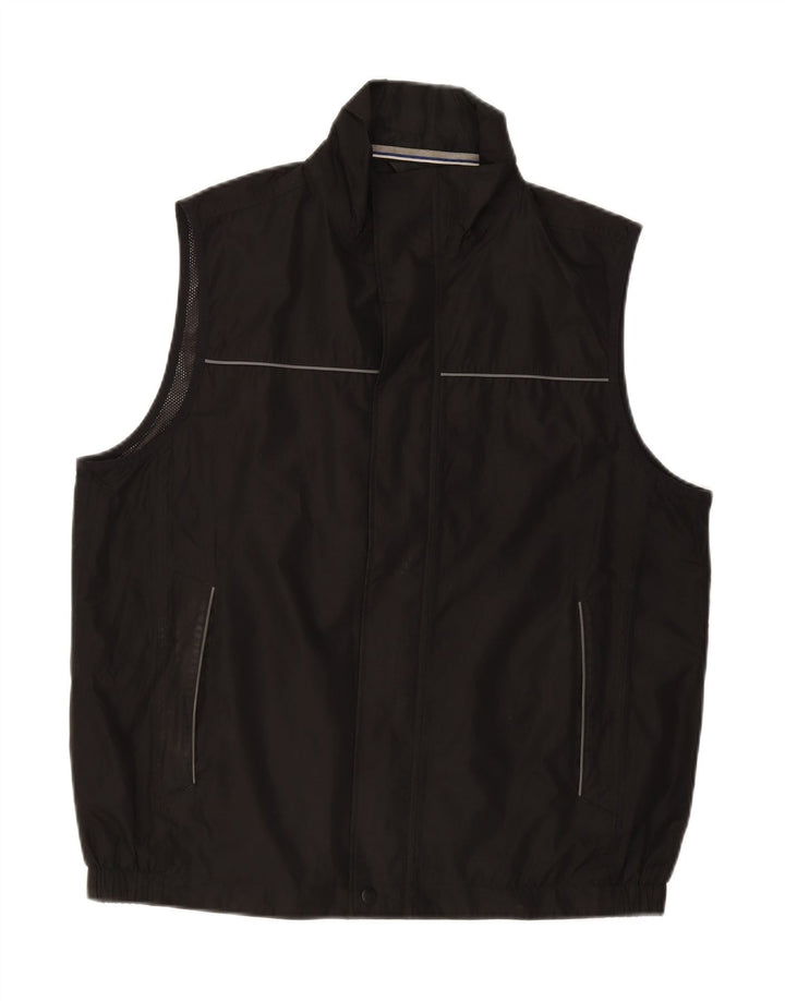 MARKS & SPENCER Mens Blue Harbour Gilet UK 40 Large Black Polyester Vintage Marks & Spencer and Second-Hand Marks & Spencer from Messina Hembry 