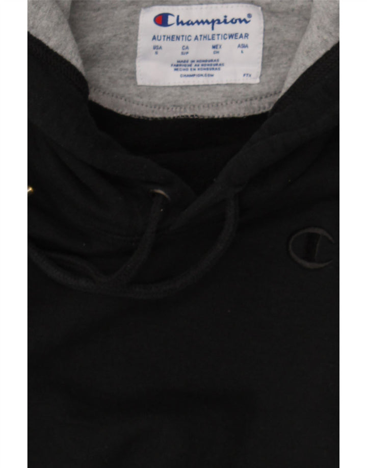 CHAMPION Mens Hoodie Jumper Small Black Cotton Vintage Champion and Second-Hand Champion from Messina Hembry 