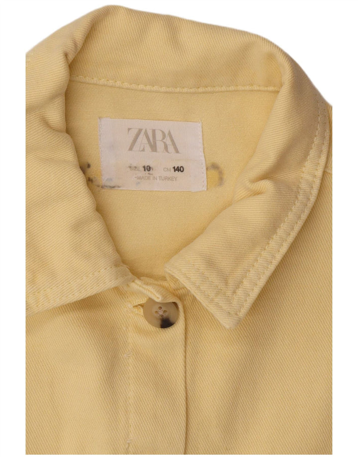 Укороченный бомбер Zara для девочек 9-10 лет, желтый