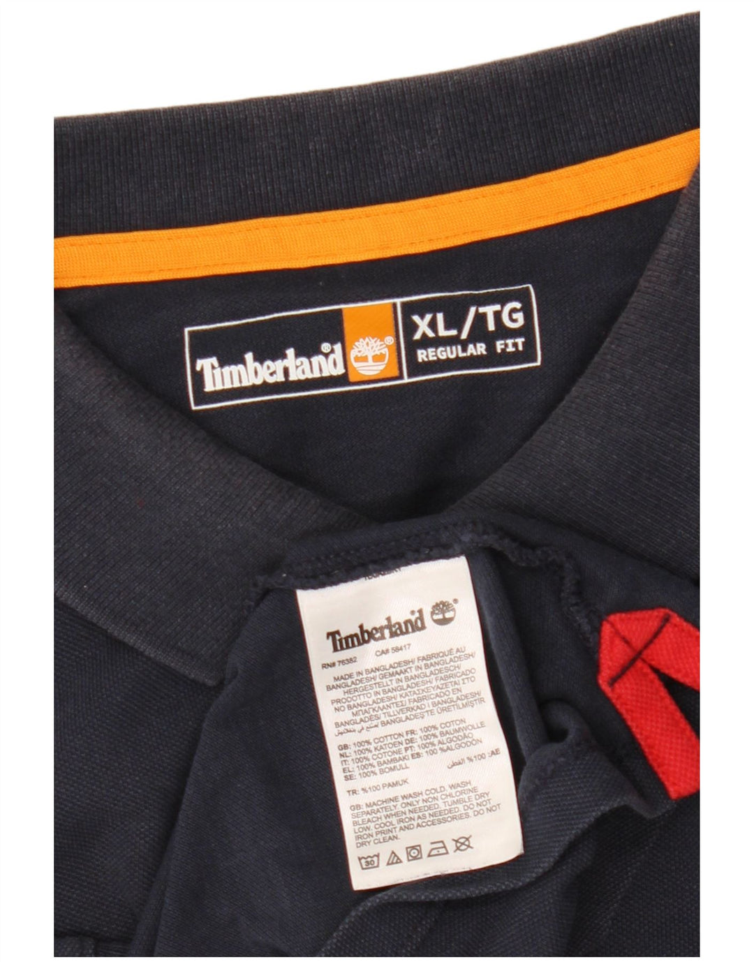 Мужская рубашка-поло стандартного кроя Timberland XL, темно-синяя, хлопок