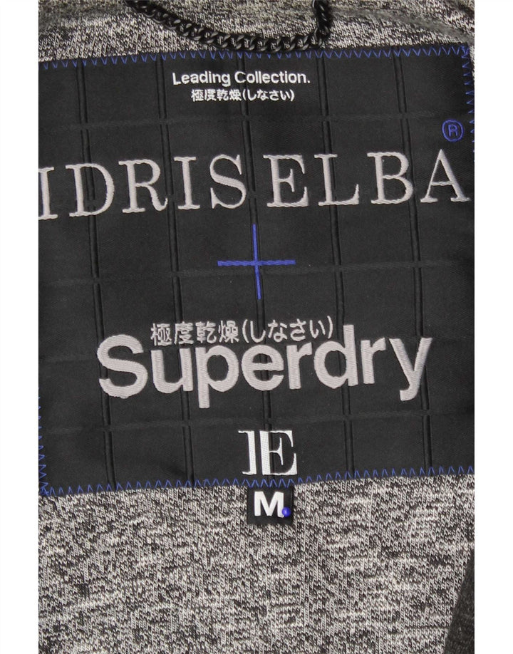 Мужская университетская куртка Superdry UK 38, акрил среднего серого цвета в полоску