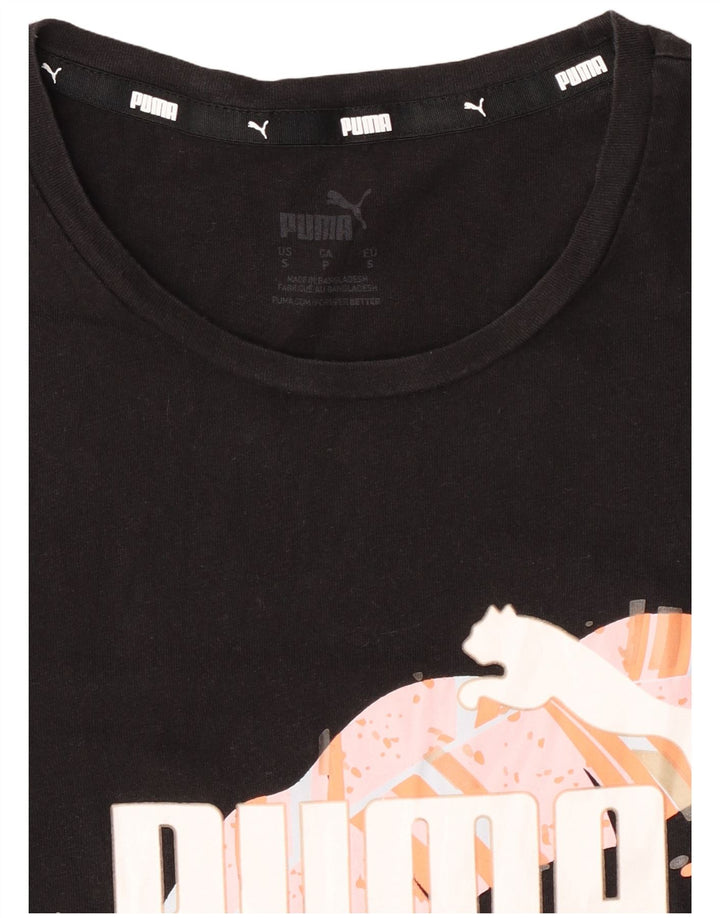 Женская футболка с рисунком Puma Top UK 10, маленькая черная