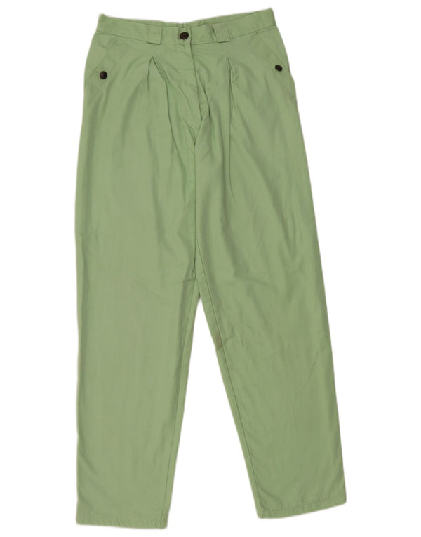 Винтажные брюки чинос с завязками для девочек 13–14 лет W26 L29, зеленый полиэстер