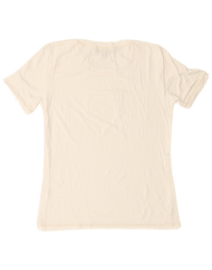 Женская футболка с рисунком LUISA SPAGNOLI Top UK 14, средний размер, белая вискоза